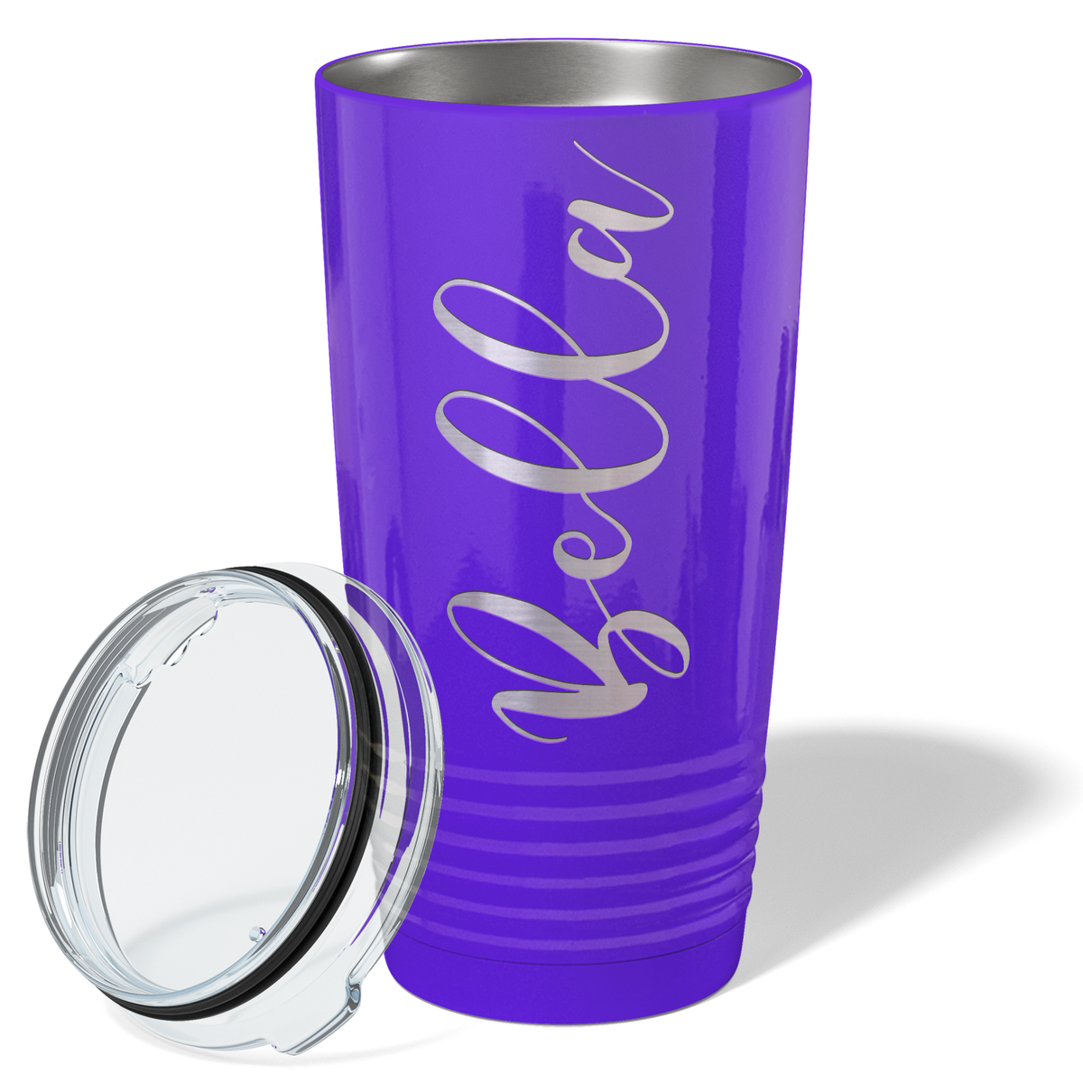 Cuptify Personalized on Purple Glitter 20 oz Stainless Steel Ringneck Tumbler