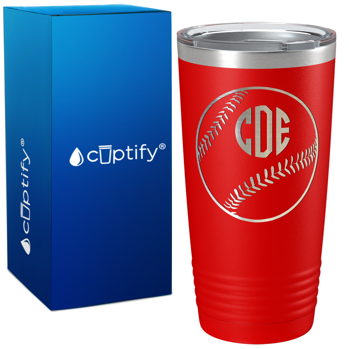 Personalized Baseball Monogram Design on 20oz Tumbler