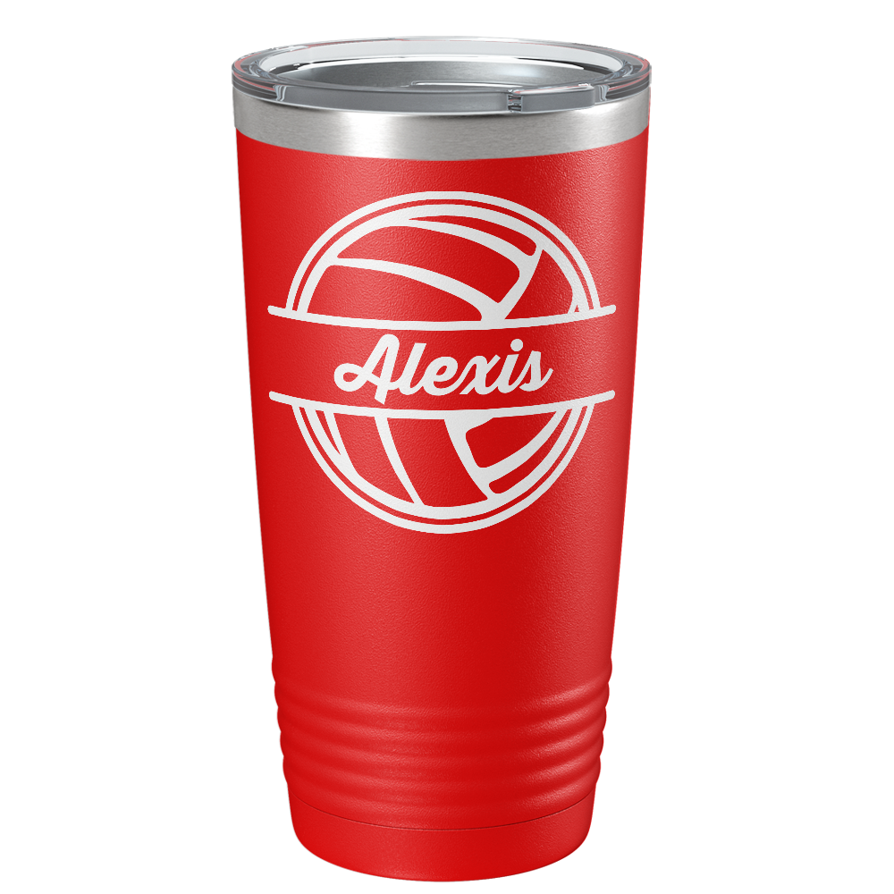 Personalized Volleyball on Stainless Steel Volleyball Tumbler