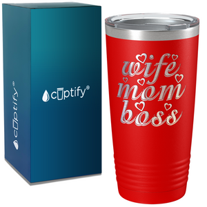 Wife Mom Boss on Stainless Steel Mom Tumbler