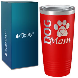 Dog Mom with Paw on Mom 20oz Tumbler