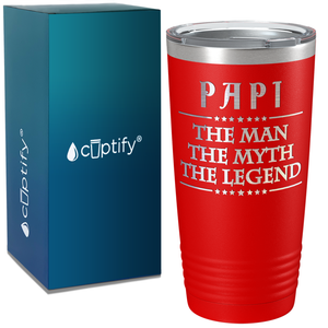 Papi The Man The Myth The Legend on Stainless Steel Dad Tumbler