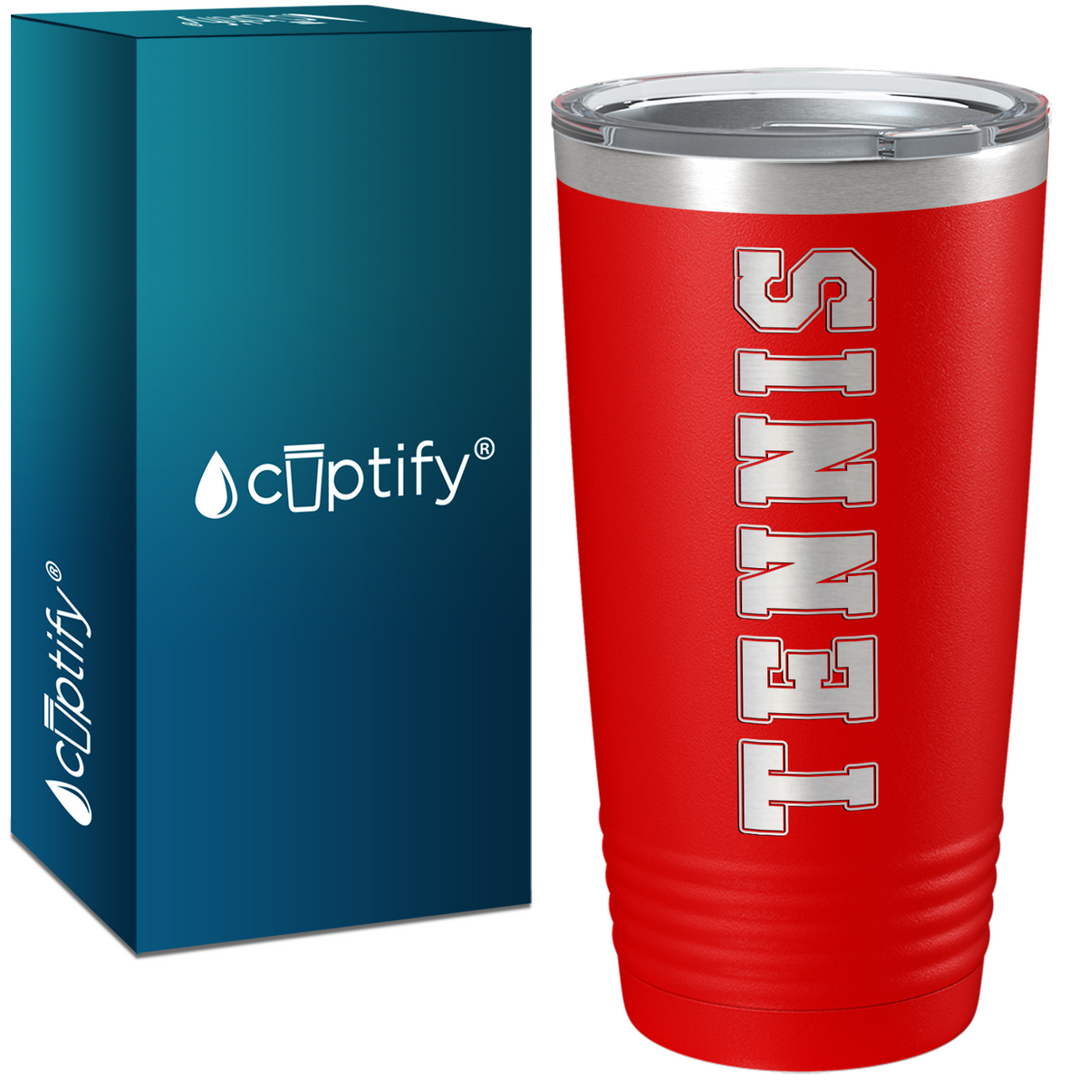Tennis Laser Engraved on Stainless Steel Tennis Tumbler