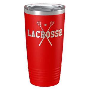 Lacrosse Sticks Laser Engraved on Stainless Steel Lacrosse Tumbler