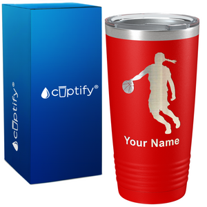 Personalized Basketball Girl Player Silhouette on 20oz Tumbler