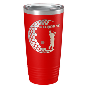 Personalized Golfer in Half Ball Laser Engraved on Stainless Steel Golf Tumbler