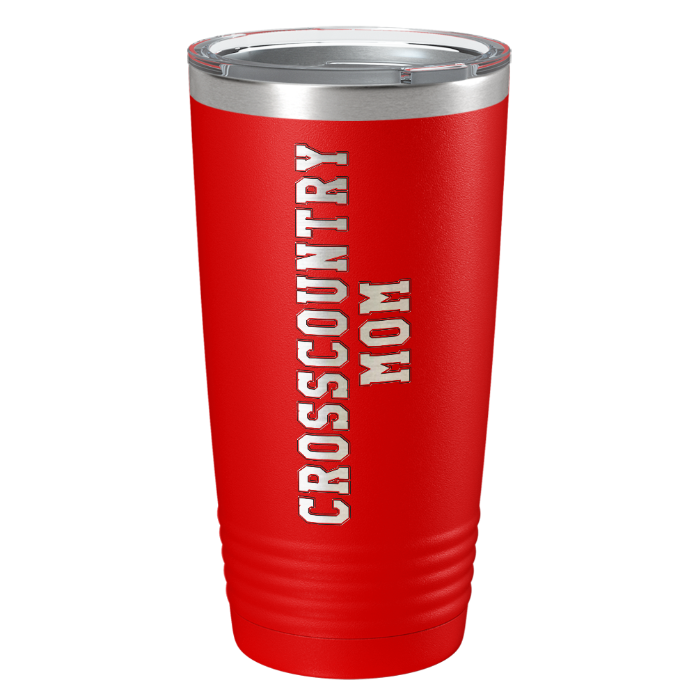 Cross Country Mom Laser Engraved on Stainless Steel Cross Country Tumbler