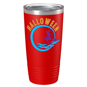 Flying Witch in the Moon Light on Stainless Steel Halloween Tumbler