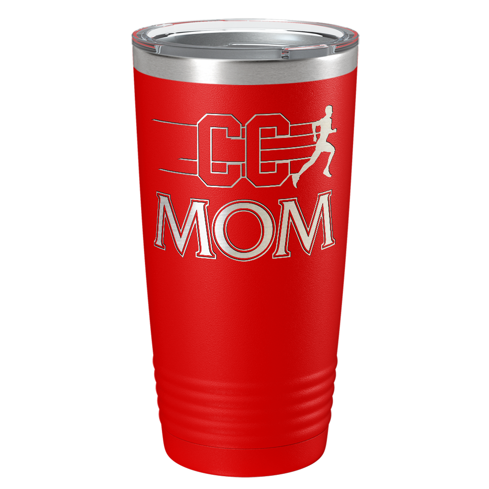 Cross Country Mom Laser Engraved on Stainless Steel Cross Country Tumbler