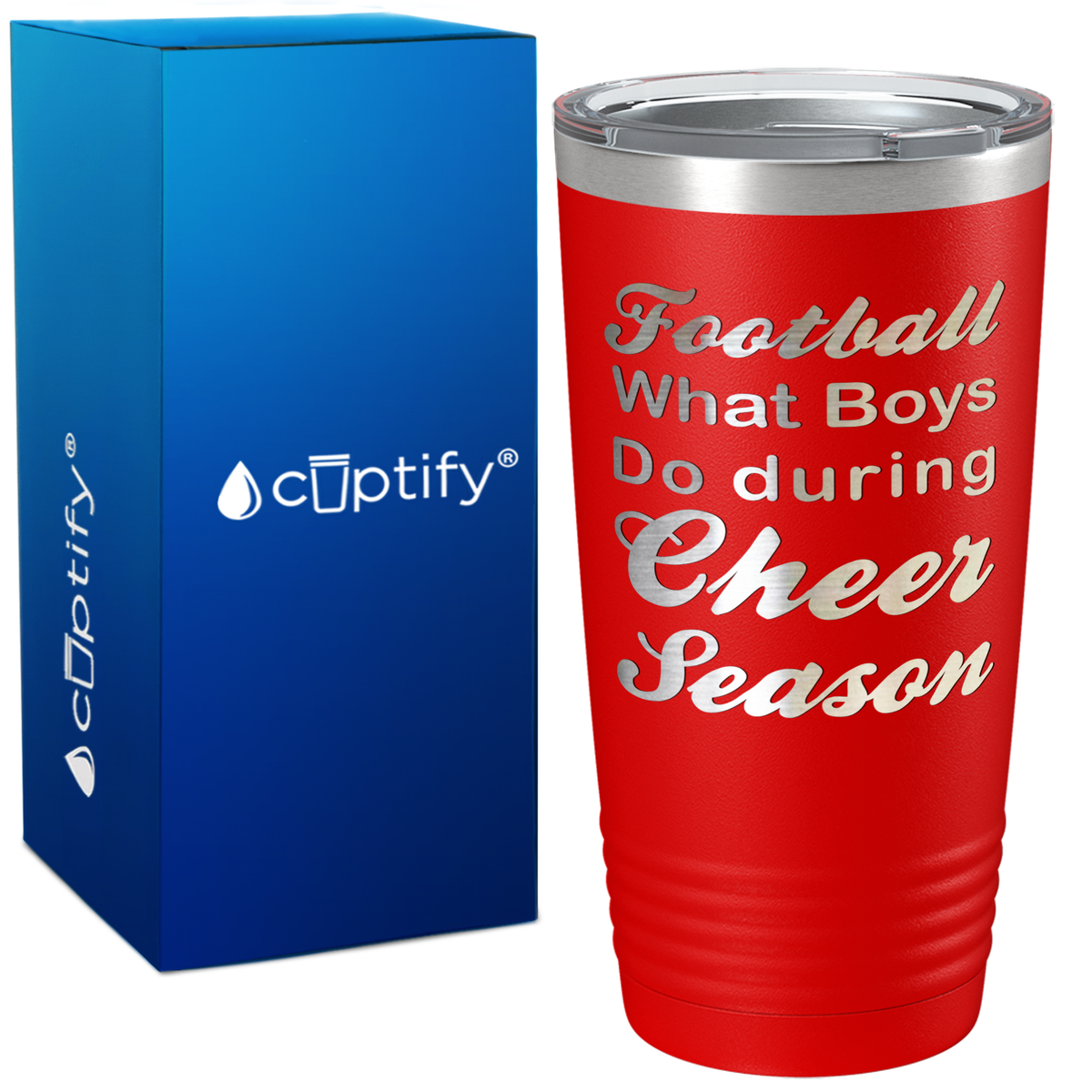 Football What Boys Do During Cheer Season 20oz Tumbler