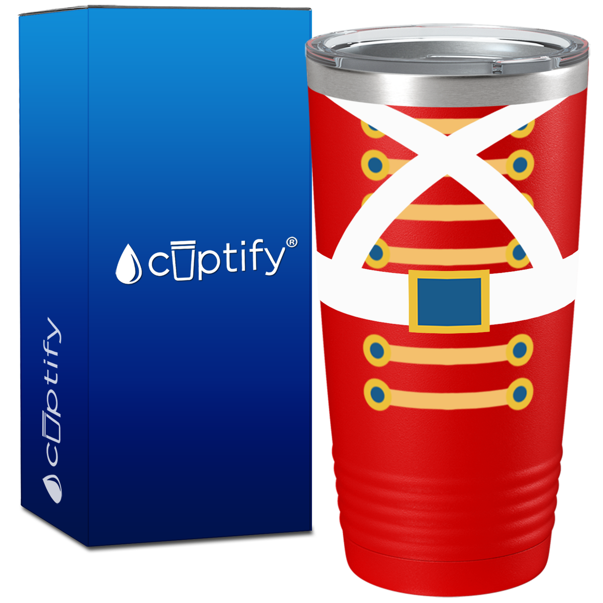 Holiday Nutcracker on Red Christmas 20oz Tumbler
