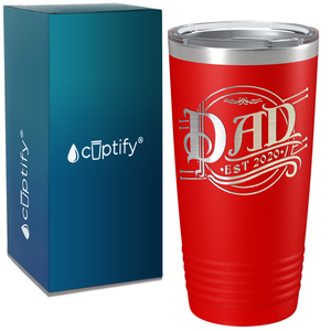 New Baby Dad Established 2020 on Dad 20oz Tumbler