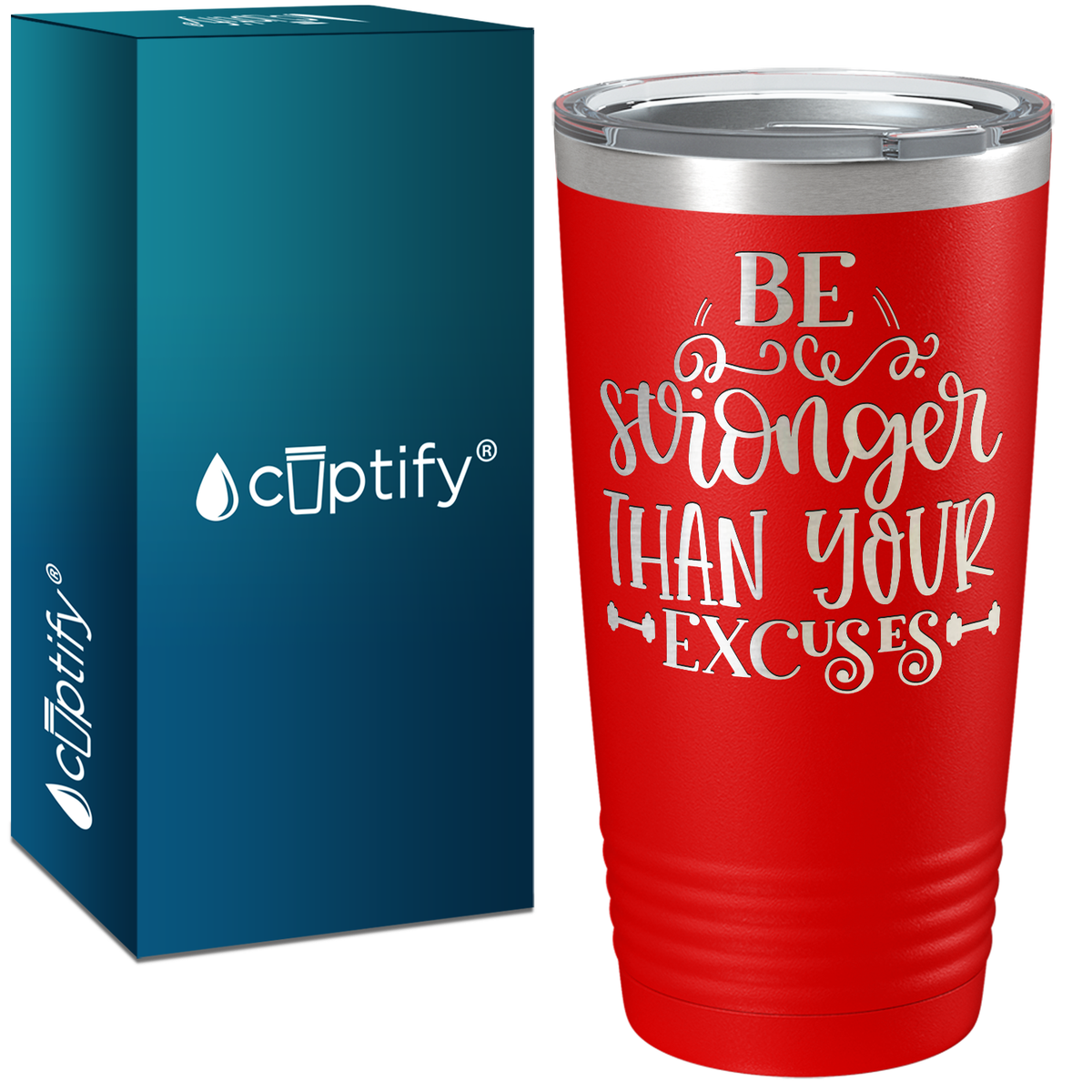 Be Stronger Laser Engraved on Stainless Steel Motivational Tumbler