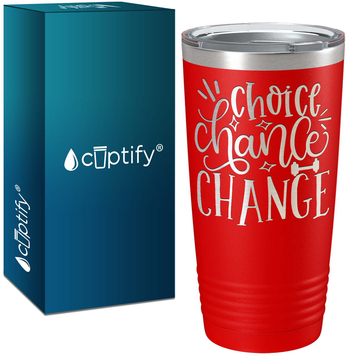 Choice Chance Change Laser Engraved on Stainless Steel Motivational Tumbler