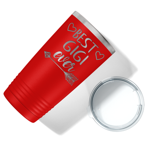Best Gigi Ever on Red 20 oz Stainless Steel Ringneck Tumbler