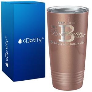 Personalized Monogram Anniversary on Wedding 20oz Tumbler