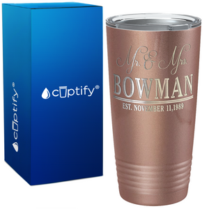 Personalized Anniversary Established on Wedding 20oz Tumbler