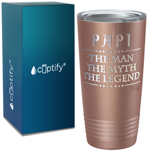 Papi The Man The Myth The Legend on Stainless Steel Dad Tumbler
