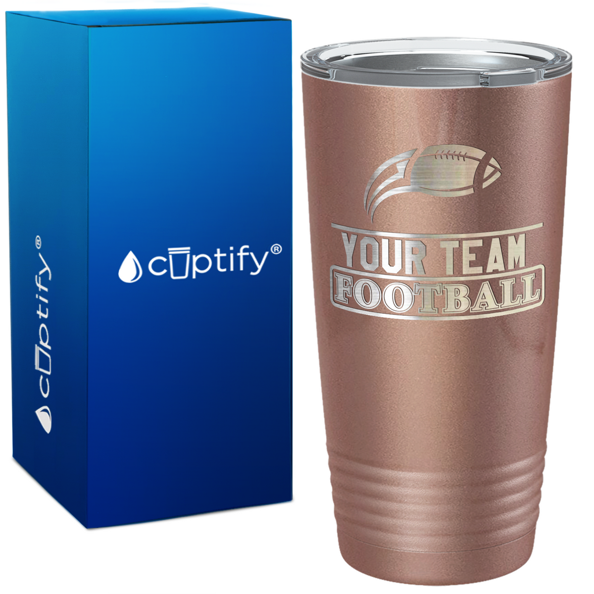 Personalized Your Team Name Football on 20oz Tumbler