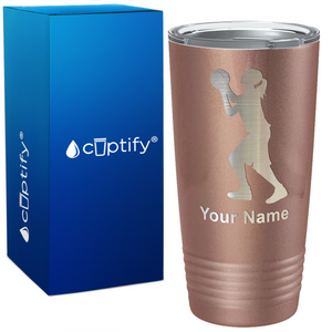 Personalized Girl Shooting Basketball on 20oz Tumbler