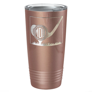 Personalized Monogrammed Golf Ball Laser Engraved on Stainless Steel Golf Tumbler