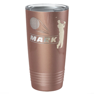 Personalized Golfer Laser Engraved on Stainless Steel Golf Tumbler