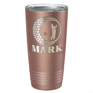 Personalized Golfer in Ball Laser Engraved on Stainless Steel Golf Tumbler