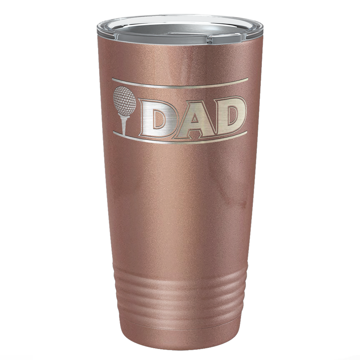 Golf Dad with Golf Ball Laser Engraved on Stainless Steel Golf Tumbler