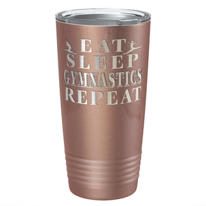 Eat Sleep Gymnastics Repeat Laser Engraved on Stainless Steel Gymnastics Tumbler