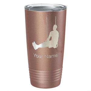 Personalized Male Gymnast Silhouette Laser Engraved on Stainless Steel Gymnastics Tumbler