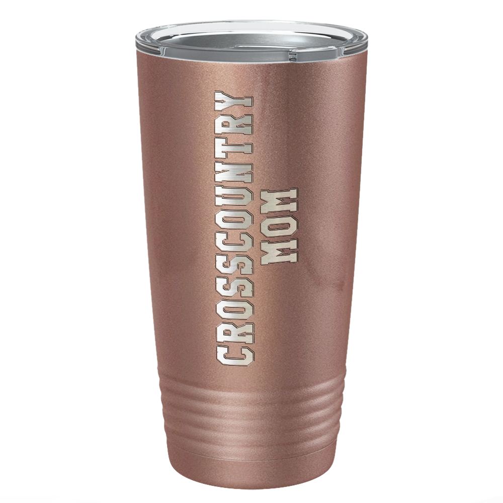 Cross Country Mom Laser Engraved on Stainless Steel Cross Country Tumbler