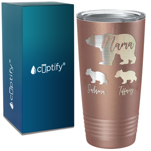 Mama Bear with Two Cubs on Mom 20oz Tumbler