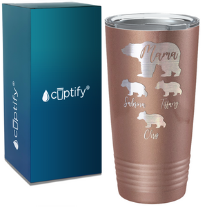 Mama Bear with Three Cubs on Mom 20oz Tumbler