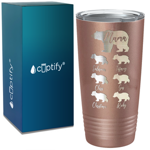 Mama Bear with Six Cubs on Mom 20oz Tumbler