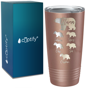 Mama Bear with Five Cubs on Mom 20oz Tumbler