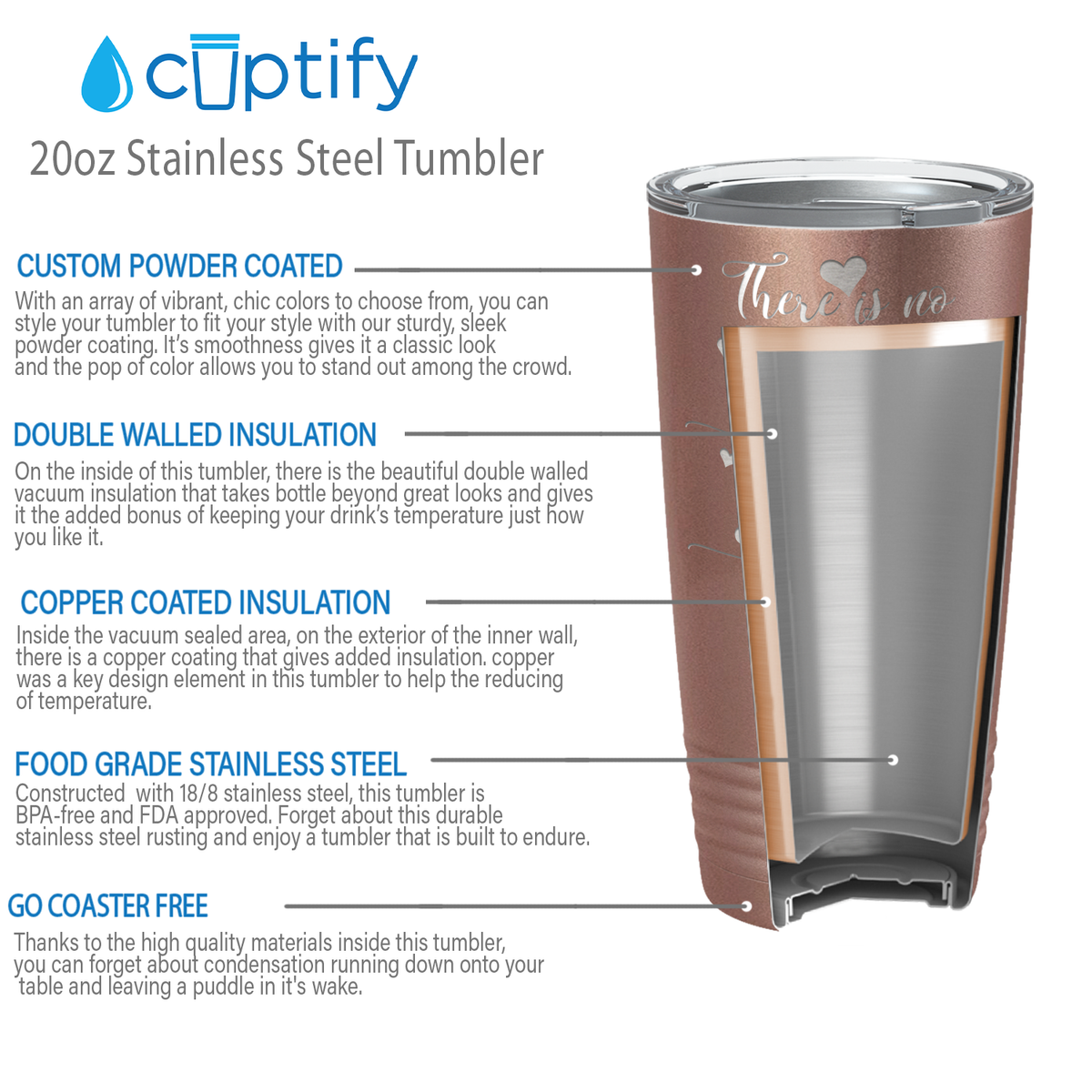 There is no Better Friend than a Sister on Rose Gold 20 oz Stainless Steel Ringneck Tumbler