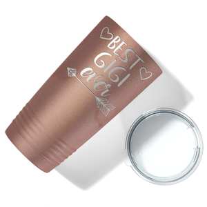 Best Gigi Ever on Rose Gold 20 oz Stainless Steel Ringneck Tumbler
