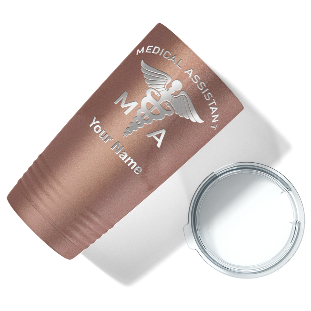 Personalized Nurse Laser Engraved 20oz Tumbler - Rose Gold