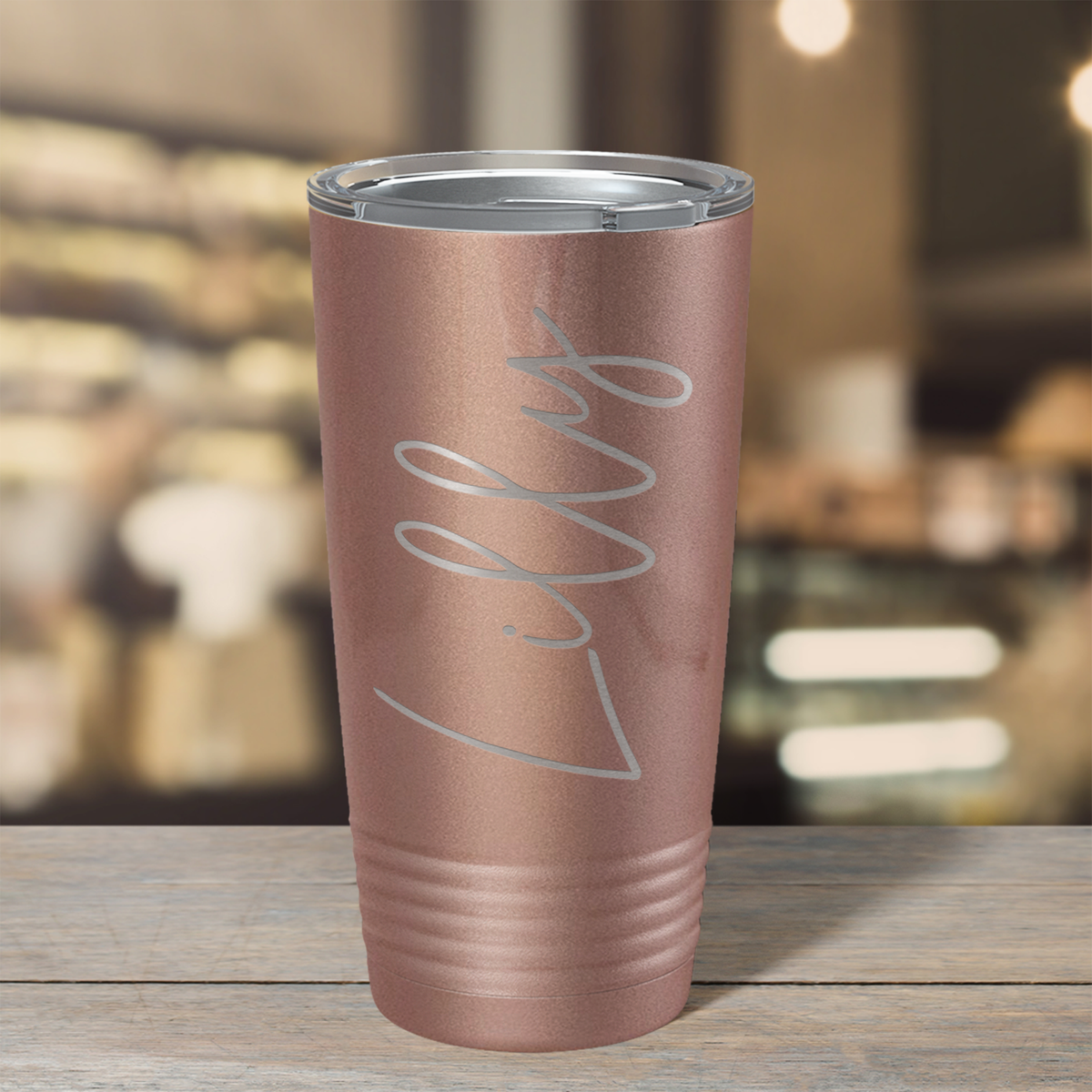 Cuptify Personalized on Rose Gold 20 oz Stainless Steel Ringneck Tumbler