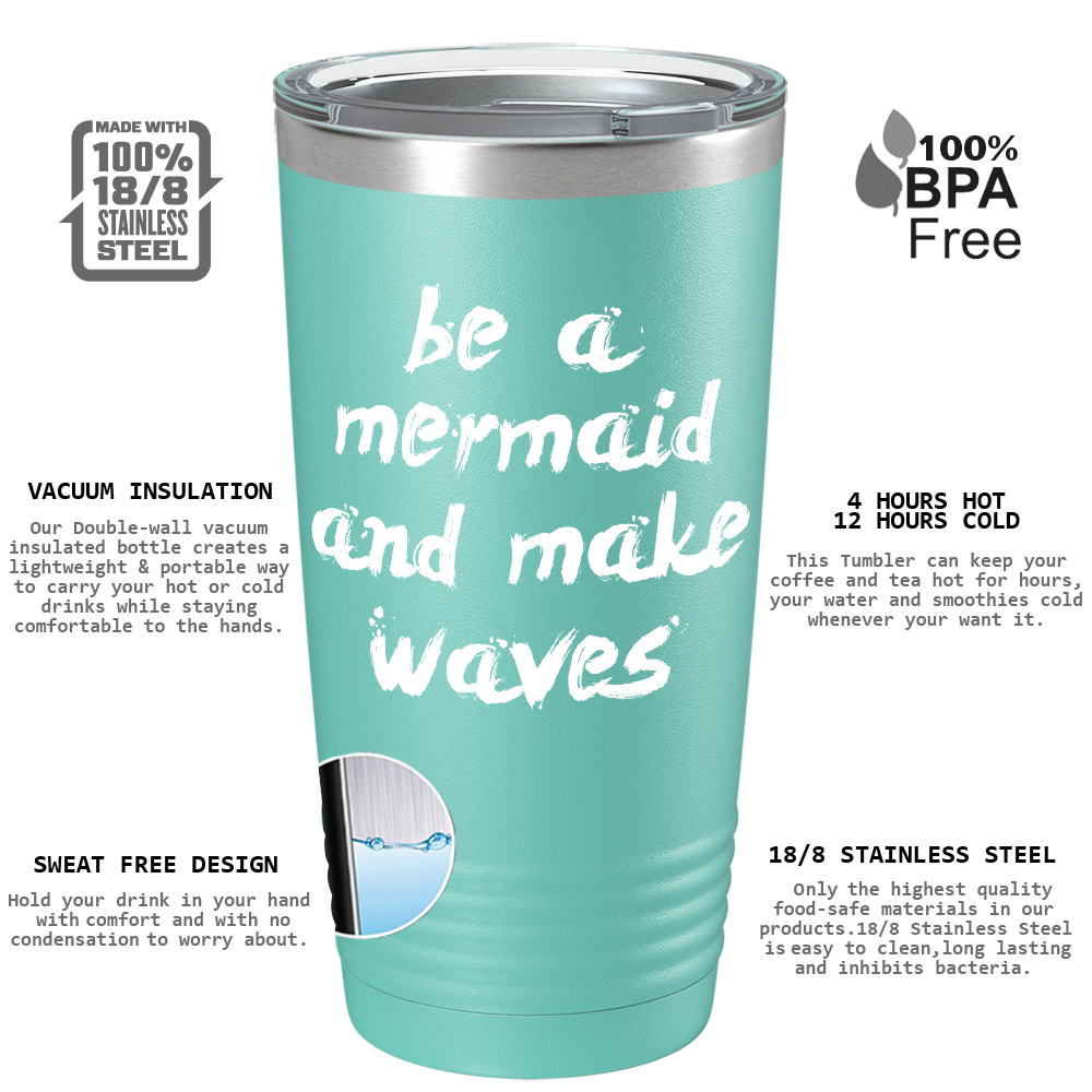 Be a Mermaid and Make Waves on Seafoam Mermaid 20oz Tumbler