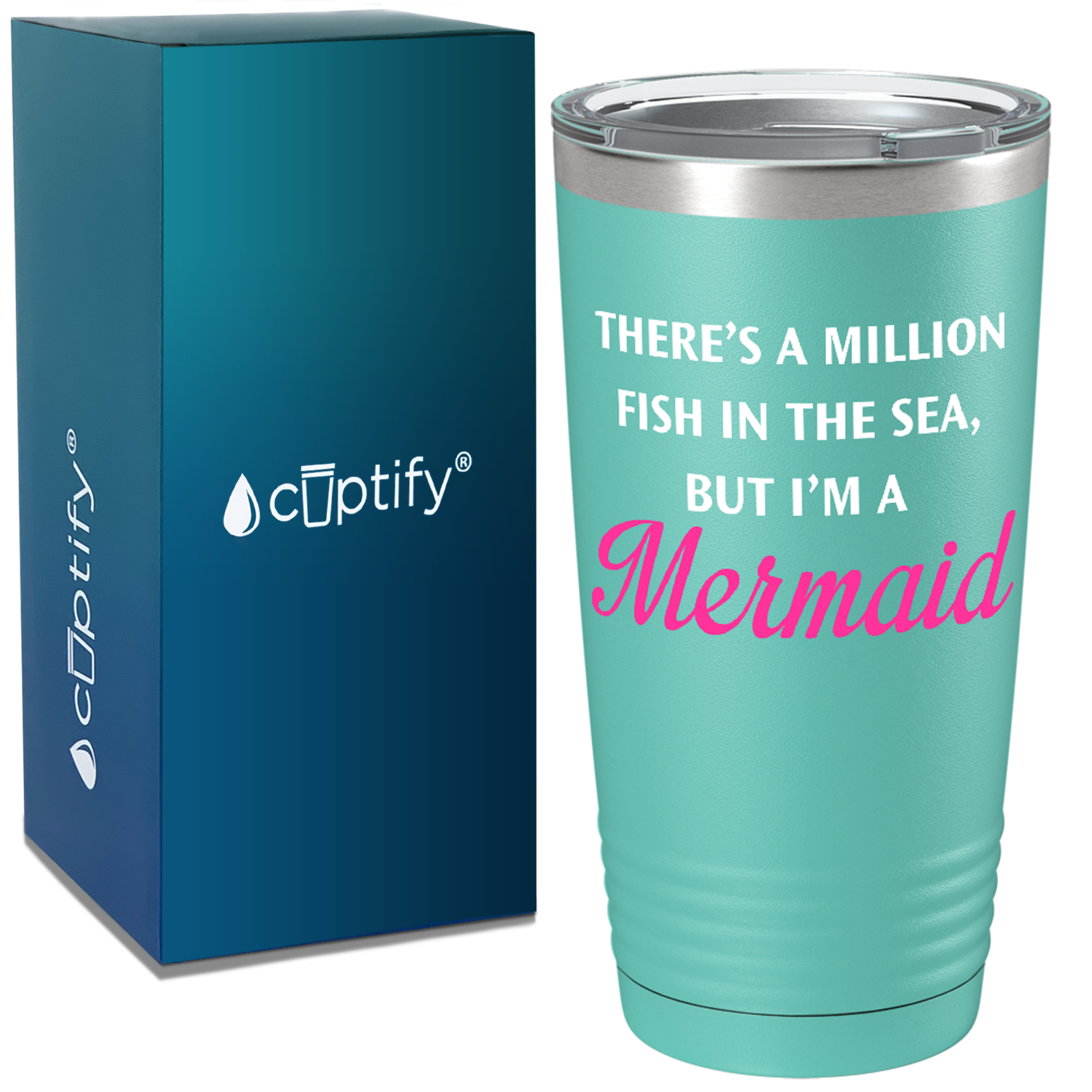There's a Million Fish in the Sea on Seafoam Mermaid 20oz Tumbler