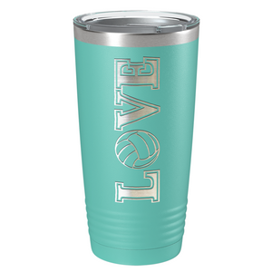 Love Volleyball Laser Engraved on Stainless Steel Volleyball Tumbler