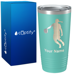 Personalized Basketball Girl Player Silhouette on 20oz Tumbler