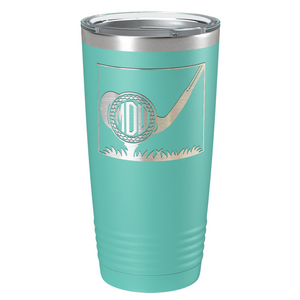 Personalized Monogrammed Golf Ball Laser Engraved on Stainless Steel Golf Tumbler