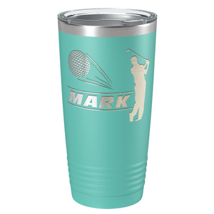 Personalized Golfer Laser Engraved on Stainless Steel Golf Tumbler