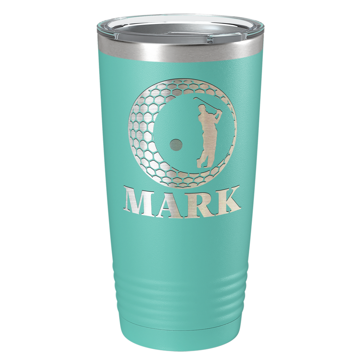 Personalized Golfer in Ball Laser Engraved on Stainless Steel Golf Tumbler