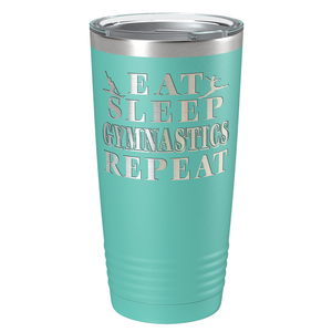 Eat Sleep Gymnastics Repeat Laser Engraved on Stainless Steel Gymnastics Tumbler