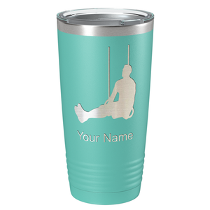 Personalized Male Gymnast Silhouette Laser Engraved on Stainless Steel Gymnastics Tumbler