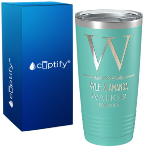 Classic Monogram Anniversary on Wedding 20oz Tumbler