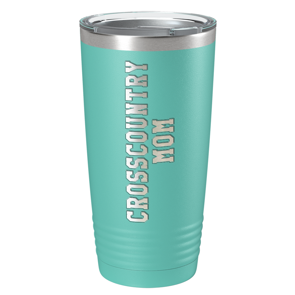 Cross Country Mom Laser Engraved on Stainless Steel Cross Country Tumbler